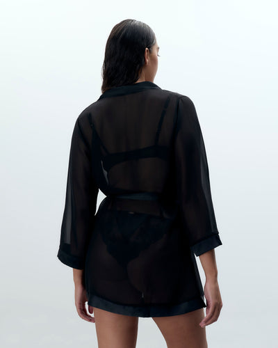 Kimono en Mousseline Noir