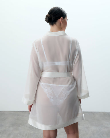 Kimono en Mousseline Ivoire