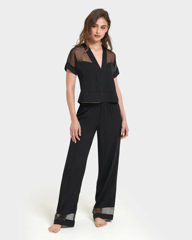 Pyjama Long Richmond Satin Noir