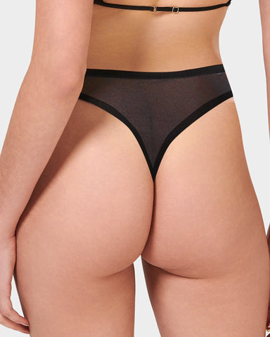 String Taille Haute Alya Eco Noir 