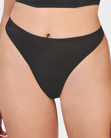 String Taille Haute Thena Eco Noir 