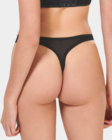 String Taille Haute Thena Eco Noir 