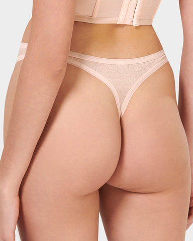 String Taille Haute Thena Eco Caramel Givré