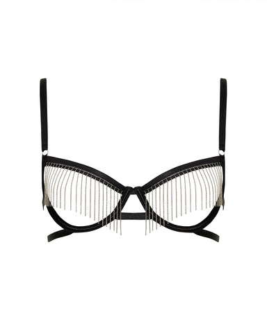 Soutien-Gorge Ouvert Antoinette Noir/Argenté