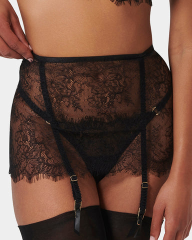 Camelia Jupe Porte-Jarretelles Noir