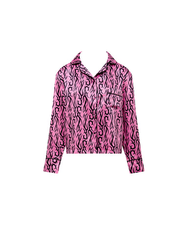 BB x Ashley Williams Chemise en Satin De Luxe Imprimé Tatouage