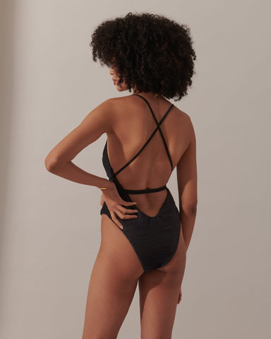 Maillot de Bain Plongeant Ajustable Orta Noir