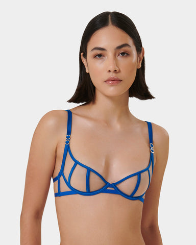 Soutien-gorge avec armatures Etta Bleu Égyptien/Transparent