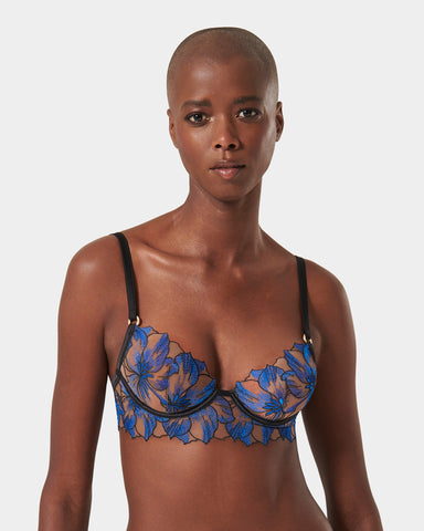 Soutien-gorge avec armatures Lyandra Bleu Égyptien/Noir/Transparent