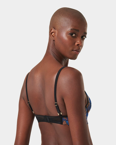 Soutien-gorge avec armatures Lyandra Bleu Égyptien/Noir/Transparent