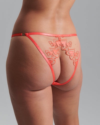 Culotte Ouverte Harlow Corail/Transparent