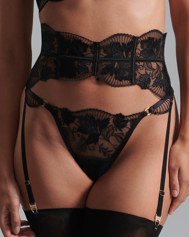 Ceinture Porte-jarretelles Gabriella (avec jarretelles détachables) Noir