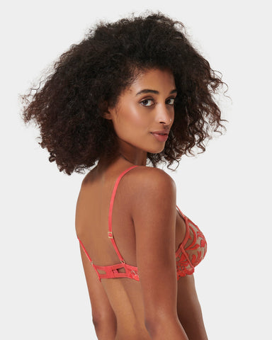 Soutien-gorge avec armatures Leonora Corail chaud/Transparent
