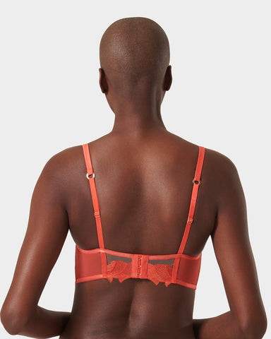 Soutien-gorge Long avec armatures Serenity Corail chaud/Transparent