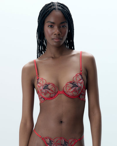 Soutien-gorge Asha Floral Transparent Rouge