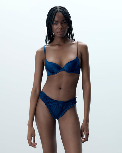 String Verona Cadeau en Satin Bleu Marine
