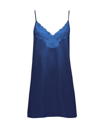 Nuisette Isabella en Satin Bleu Marine