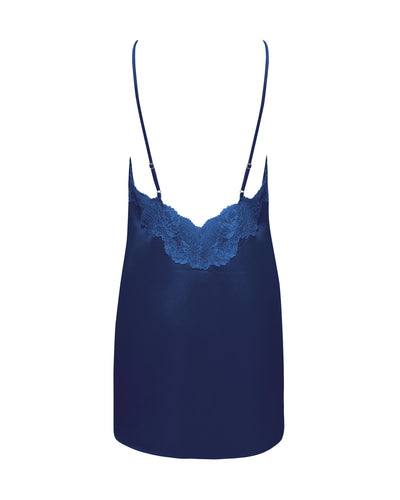 Nuisette Isabella en Satin Bleu Marine