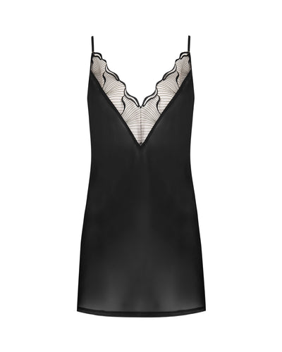 Nuisette Transparente en mousseline Marabel Noir