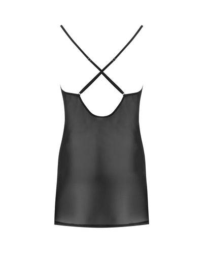 Nuisette Transparente en mousseline Marabel Noir