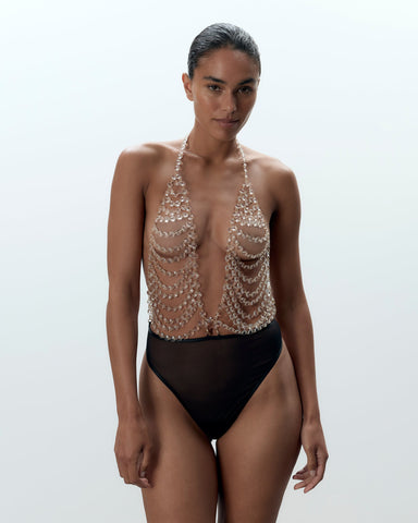 Body Souple en Cristal Transparent/Noir