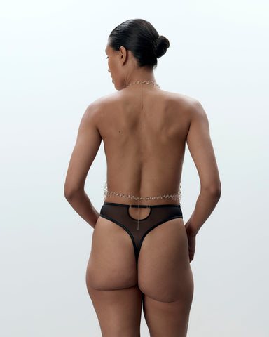 Body Souple en Cristal Transparent/Noir
