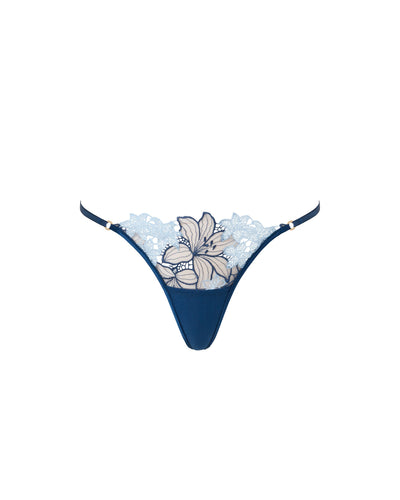 String en Dentelle Florale Calantha Bleu