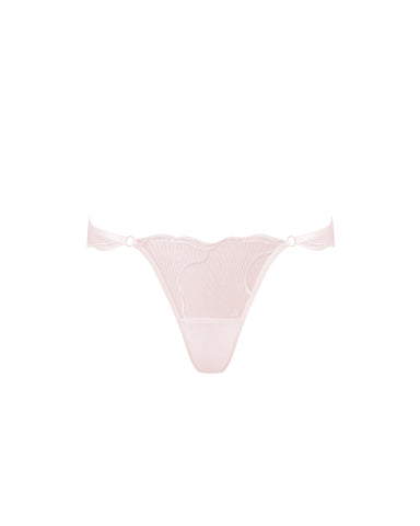 String Transparent Brodé Marabel Rose Perle
