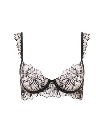 Soutien-gorge Brodé Floral Amarosa Noir