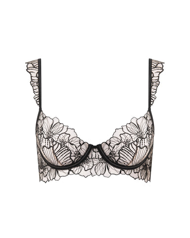 Soutien-gorge Brodé Floral Amarosa Noir