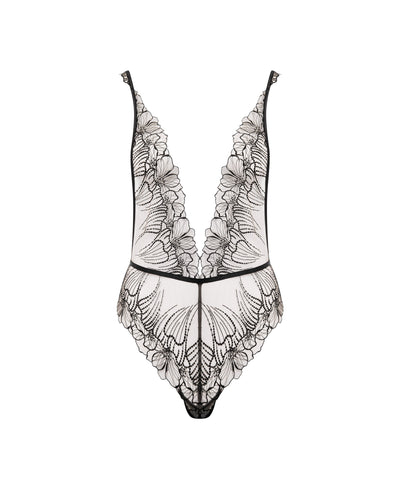 Body Brodé Floral Amarosa Noir