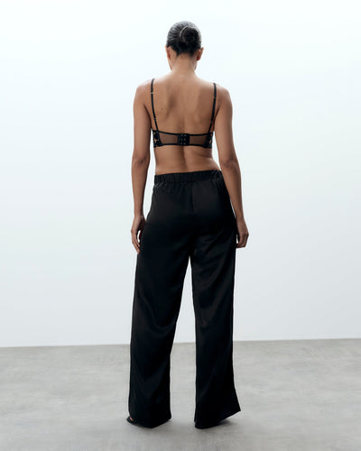 Pantalon Évasé Presley en Satin Luxueux