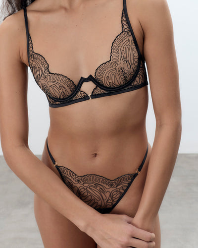 Soutien-Gorge Long Transparent Leliana Noir