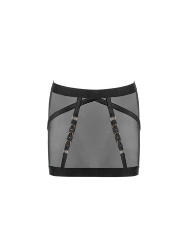 Jupe Ouverte en Maille Suri Noir