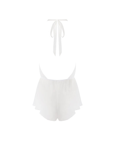 Combishort Transparent en Mousseline Marisa Blanc