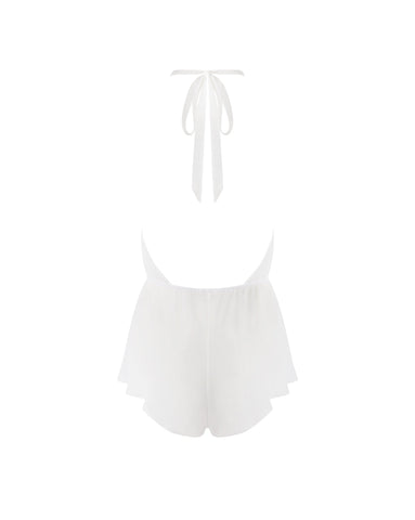 Combishort Transparent en Mousseline Marisa Blanc