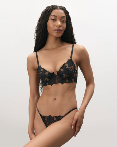 Culotte Ouverte Florale Alara Noir