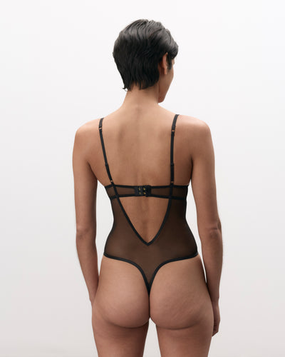 Body Transparent Floral Alara Noir