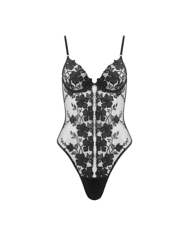 Body Transparent Floral Alara Noir