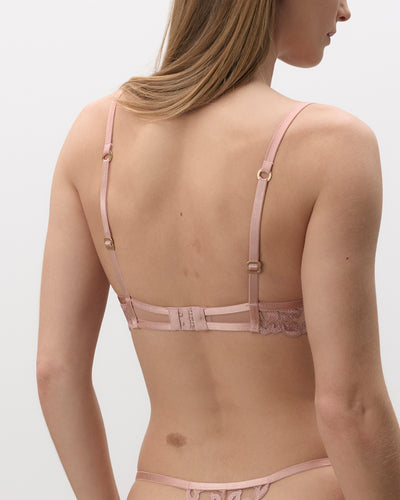 Soutien-gorge Transparent Brodé Rosina Rose Poudré