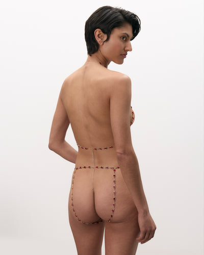 Culotte ouverte Mimi Crystal Savvy Rouge/Or
