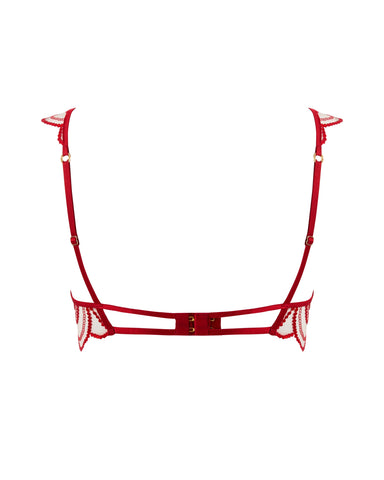 Soutien-gorge Brodé Transparent Soraya Rouge Sauvage