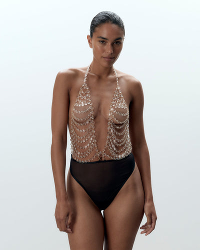 Body Souple en Cristal Transparent/Noir